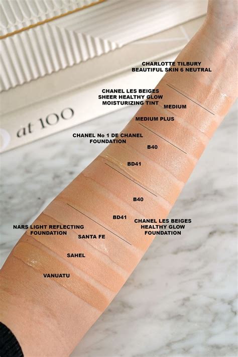 skin tone shades chanel foundation comparison chart